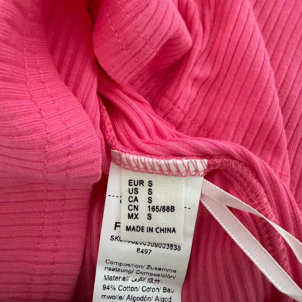 Pink Ribbed One-Shoulder Top - Picture 2 of 2